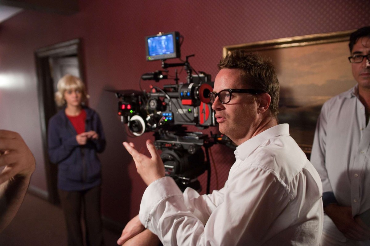 Behind-the-scenes image of Nicolas Winding Refn during Drive production.